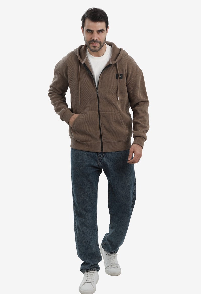 وايت رابيت هودي رجالي أساسي من وايت رابيت مبطن بفرو داخلي بسحاب كامل - Image 4